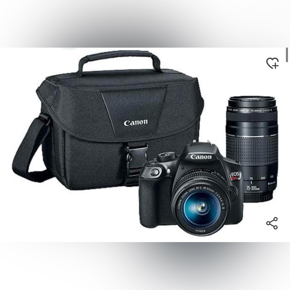 Canon EOS Rebel T6 DSLR Camera + 18-55mm & 75-300mm Lenses Bundle 58